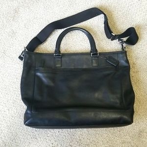 COACH Black Leather Soft Shell Brief/Carrying Case